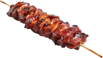 AI generated grilled pork meat on a stick png