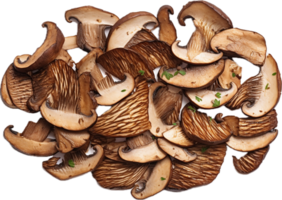AI generated roasted sliced mushrooms png