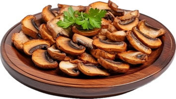 AI generated roasted sliced mushrooms png