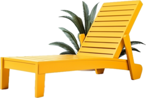 ai gegenereerd geel houten strand zonnebank PNG