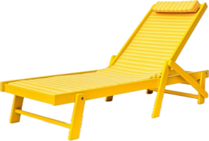 AI generated yellow wooden beach sunbed png