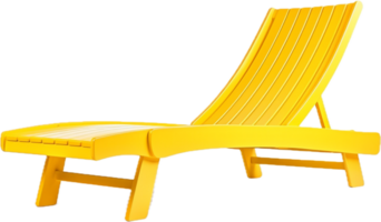 AI generated yellow wooden beach sunbed png