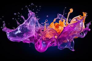 AI generated Pink ink in water. Splash of pink color. Abstract background. Generated by artificial intelligence photo