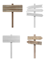 4 various wooden sign isolated on transparent background. png