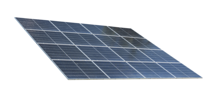 Solar panels isolated. Photovoltaic on transparent background - PNG format.