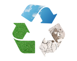 Recycle symbol logo isolated on transparent background. Environment concept. png