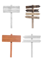 4 various wooden sign isolated on transparent background. png