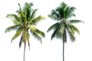 Coconut palm tree isolated on transparent background. PNG File