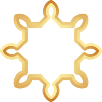 Islamic golden frame shape. Ramadan window with ornament. Oriental decoration design. Arabian traditional element and sign. png