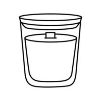 vela en vaso con de madera mecha silueta. garabatear ilustración vector