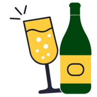 AI generated Champagne Bottle Party png