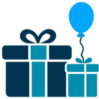 AI generated Gifts Boxes With Balloons png