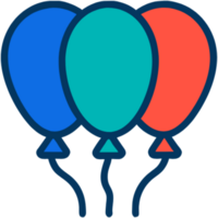 AI generated Balloons One Year Anniversary png