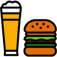 AI generated Beer Glass And Hamburger png