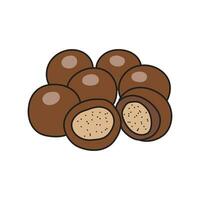 Kids drawing Cartoon Vector illustration choco malt balls Isolated on White Background