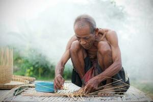 Older people with basketry. photo