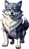 ai généré Loup animal dessin animé mascotte png