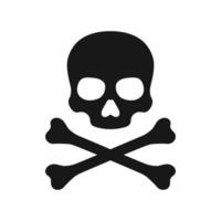 Skull and Crossbones Icon on White Background. Skull with Crossbones Vector illustration