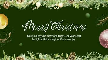 Green Merry Christmas Quote Twitter Post template