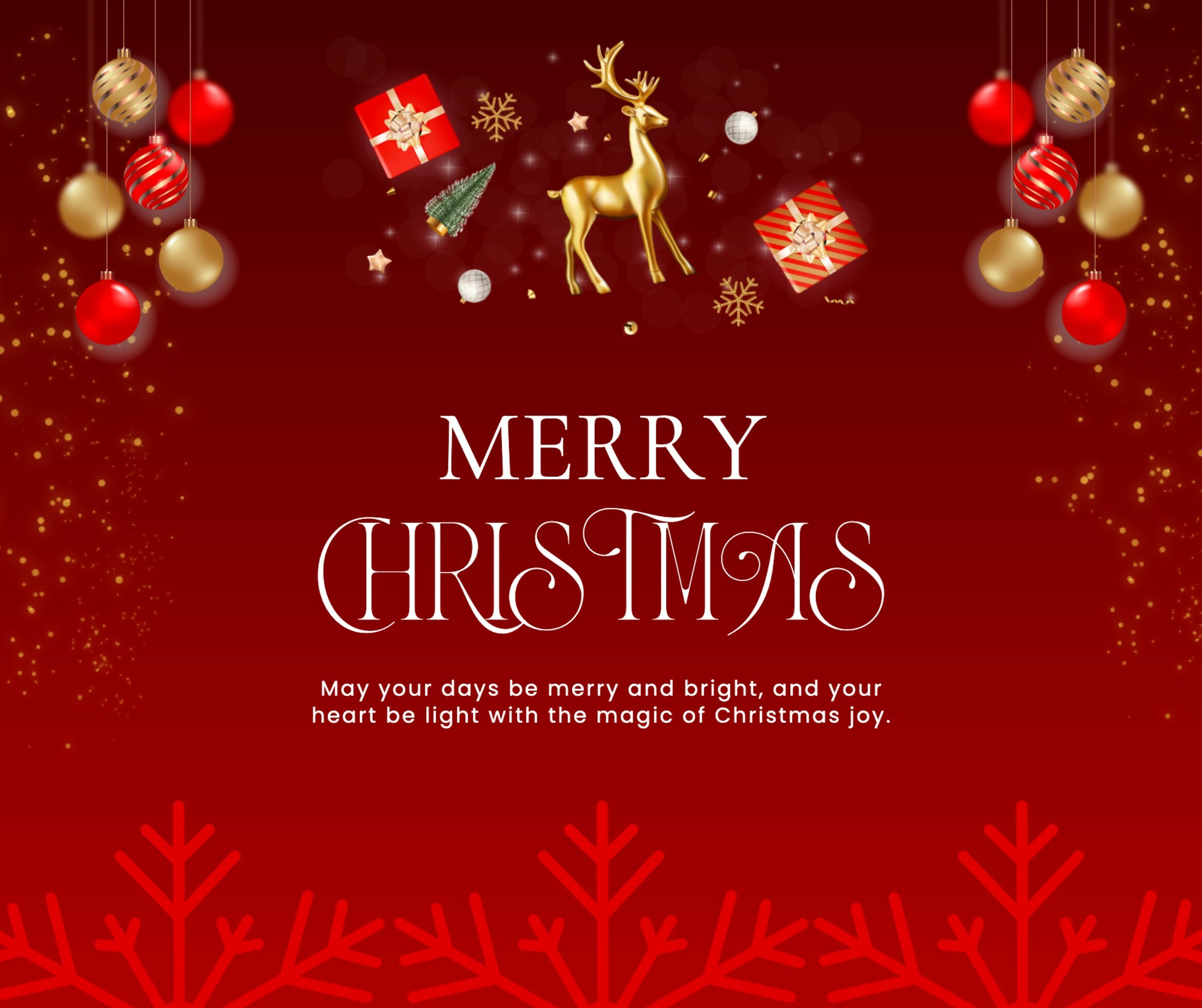 Red Merry Christmas Quote Facebook Post