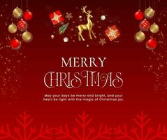 Red Merry Christmas Quote Facebook Post template