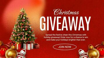 Red Christmas Tree Special Giveaway Twitter Post template