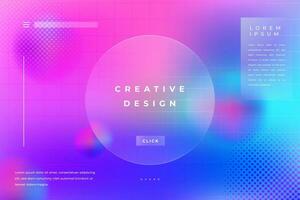 Smart Morph Background Gradient Colorful with Circle Shape Glass Effect Frame Title Text. Poster, Banner, Presentation, Wallpaper Mobile and Desktop. vector