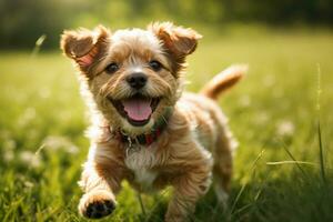 Yorkshire Terrier Puppy on the grass photo