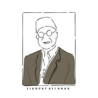 EPS file of line art vector of Liaquat Ali Khan.