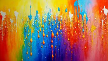 AI generated Artistic Colorful Paint Splattered Abstract Wallpaper photo