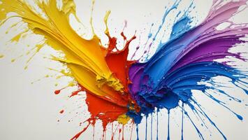 AI generated Artistic Colorful Paint Splattered Abstract Wallpaper photo