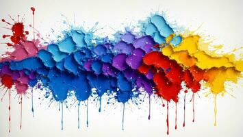 AI generated Artistic Colorful Paint Splattered Abstract Wallpaper photo