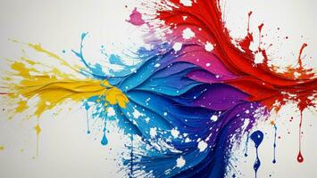 AI generated Artistic Colorful Paint Splattered Abstract Wallpaper photo