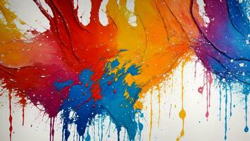 AI generated Artistic Colorful Paint Splattered Abstract Wallpaper photo