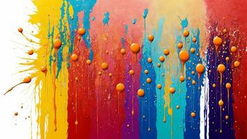AI generated Artistic Colorful Paint Splattered Abstract Wallpaper photo
