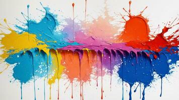 AI generated Artistic Colorful Paint Splattered Abstract Wallpaper photo