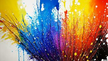 AI generated Artistic Colorful Paint Splattered Abstract Wallpaper photo