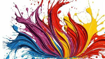 AI generated Artistic Colorful Paint Splattered Abstract Wallpaper photo