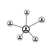 Social networking for job communication. Vector network people, social connection internet, team and teamwork strategy togetherness illustration