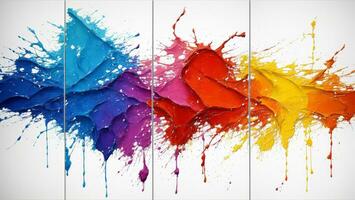 AI generated Artistic Colorful Paint Splattered Abstract Wallpaper photo