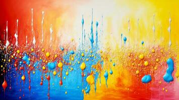 AI generated Artistic Colorful Paint Splattered Abstract Wallpaper photo