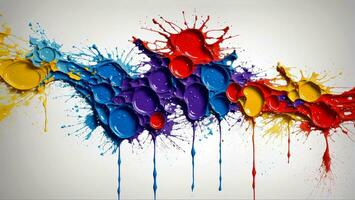AI generated Artistic Colorful Paint Splattered Abstract Wallpaper photo