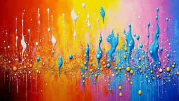 AI generated Artistic Colorful Paint Splattered Abstract Wallpaper photo