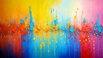 AI generated Artistic Colorful Paint Splattered Abstract Wallpaper photo