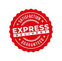 Express delivery circular red stamp frame isolated on white. Vector Illustration