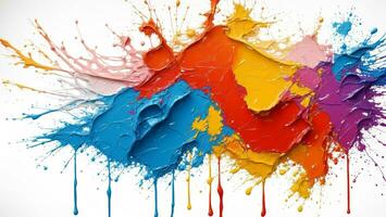 AI generated Artistic Colorful Paint Splattered Abstract Wallpaper photo