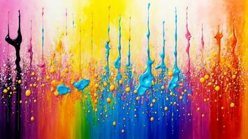 AI generated Artistic Colorful Paint Splattered Abstract Wallpaper photo
