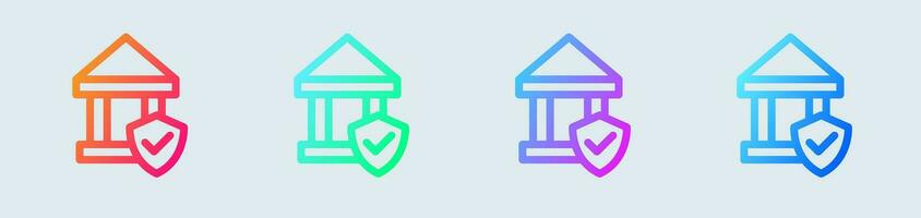 Authority line icon in gradient colors. Legal signs vector illustration.