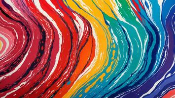 AI generated Colorful Gouache Liquid Paint Flowing on Canvas Wallpaper photo