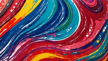 AI generated Colorful Gouache Liquid Paint Flowing on Canvas Wallpaper photo
